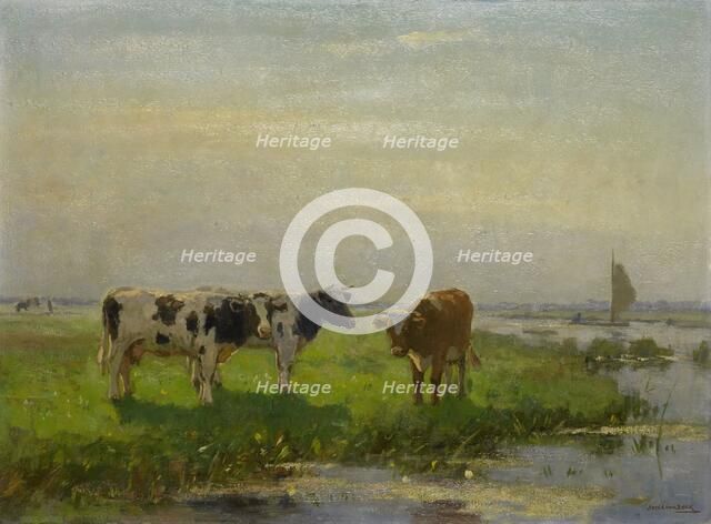 Cows in the Meadow, 1875-1941. Creator: Bernardus Antonie van Beek.