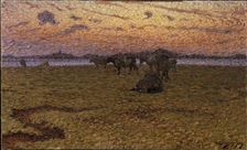 Cows on the Beach, 1909. Creator: Nils Kreuger