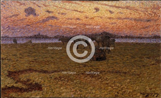 Cows on the Beach, 1909. Creator: Nils Kreuger.