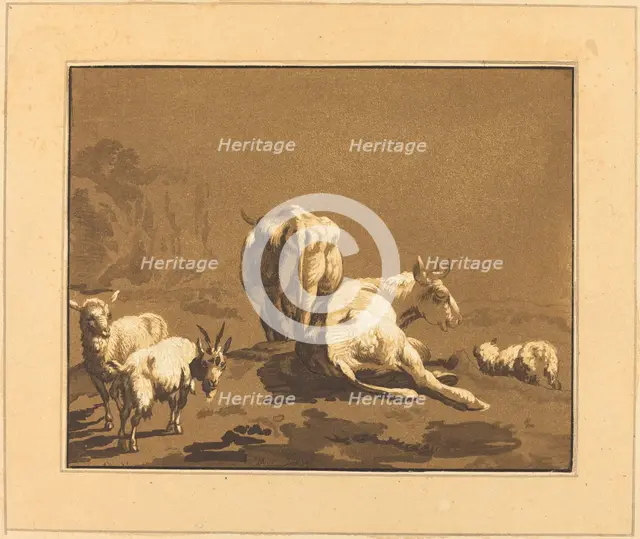 Cows, published 1782. Creator: Johann Gottlieb Prestel.