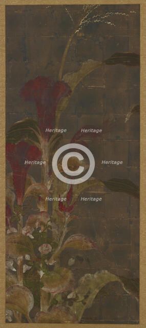 Coxcombs, maize and morning-glories, Momoyama period, 1568-1615. Creator: Unknown.