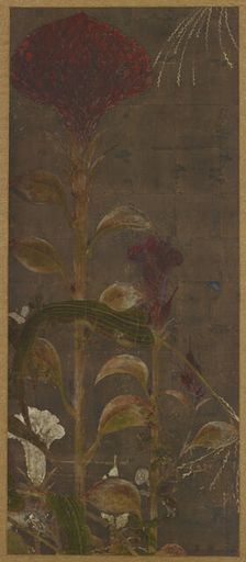 Coxcombs, maize and morning-glories, Momoyama period, 1568-1615. Creator: Unknown