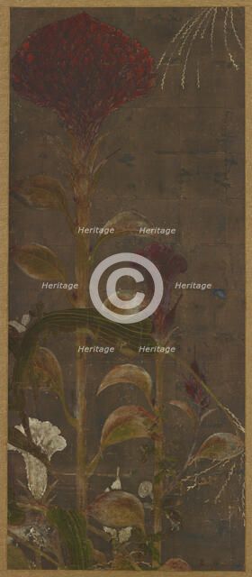 Coxcombs, maize and morning-glories, Momoyama period, 1568-1615. Creator: Unknown.