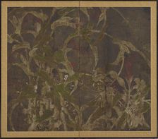 Coxcombs, maize and morning glories, Momoyama period, 1568-1615. Creator: Unknown