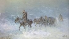 Coach and Escort Service in the Steppes, 19th century. Creator: Nikolay Nikolaevich Karazin