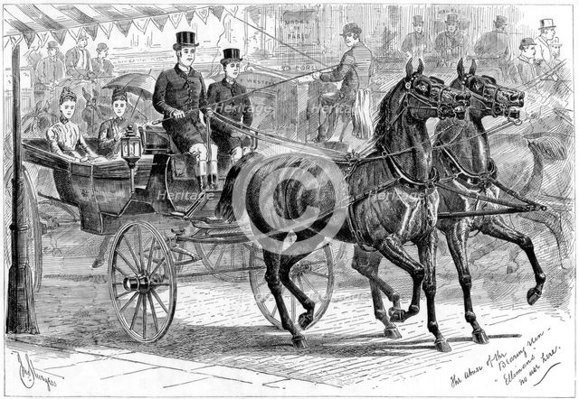 Coach and horses, 1889. Artist: Unknown