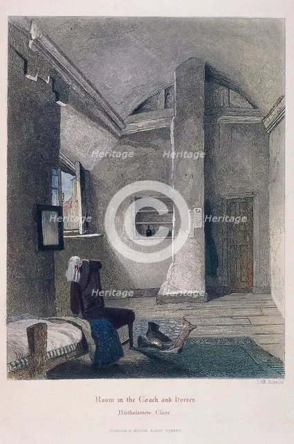 Coach and Horses Inn, Bartholomew Close, London, 1851. Artist: John Wykeham Archer