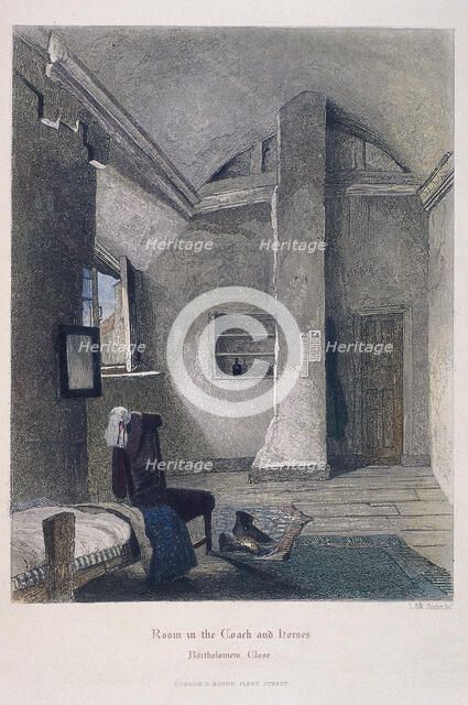 Coach and Horses Inn, Bartholomew Close, London, 1851. Artist: John Wykeham Archer