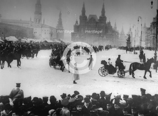 Coach station at the Strastnoy Monastery, Moscow, Russia, c1900-c1905. Artist: Unknown