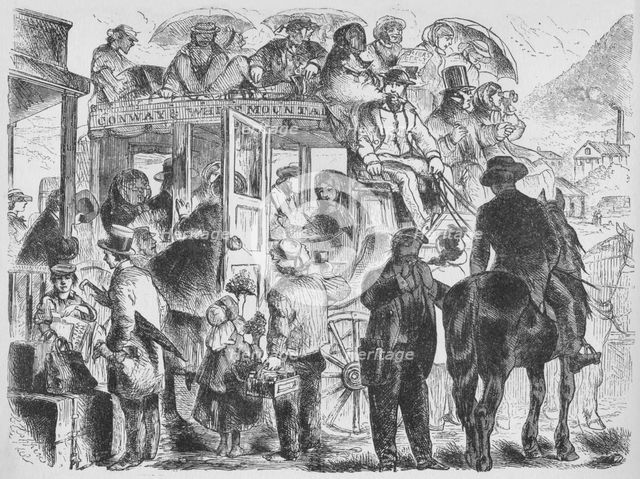 'Coaches to resorts and hotels', c1859, (1938). Artist: Unknown.