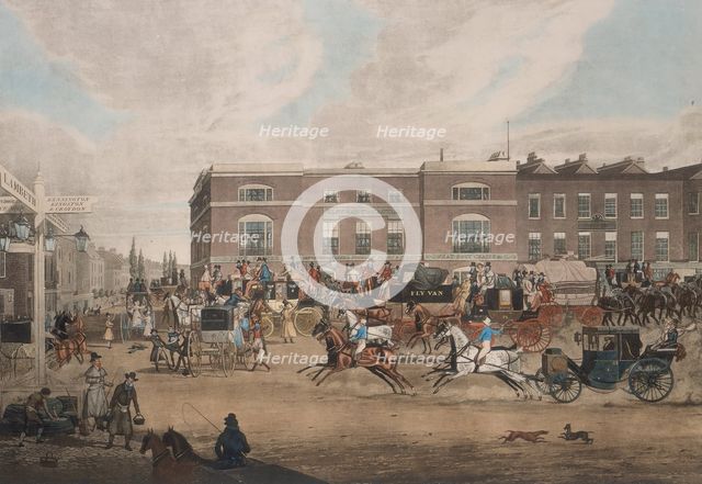 Coaches at the Elephant and Castle, London, first half of the 19th century. Artist: Theodore Henry Adolphus Fielding