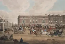 Coaches at the Elephant and Castle, London, first half of the 19th century. Creator: Theodore Henry Adolphus Fielding