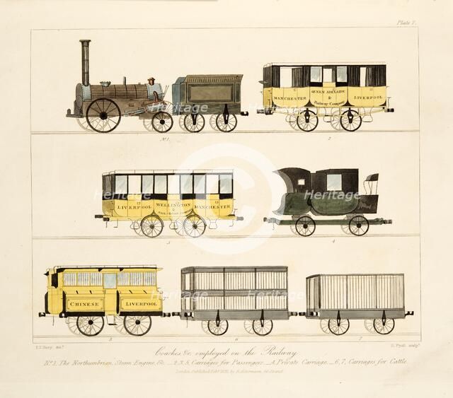 'Coaches Employed on the Railway', 1831. Artist: Thomas Talbot Bury.