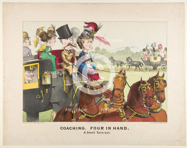 Coaching - Four in Hand - A Swell Turn-out, 1876. Creator: Currier and Ives.