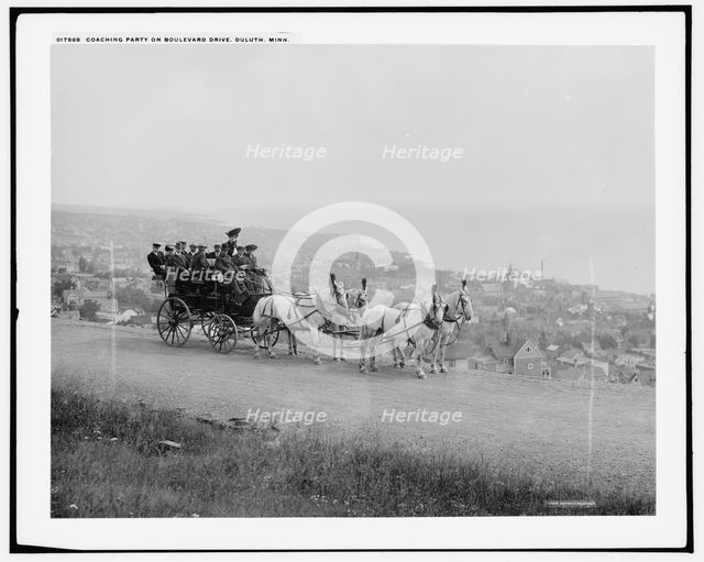 Coaching party on Boulevard Drive, Duluth, c1904. Creator: Unknown.