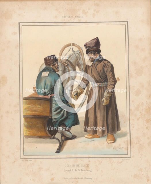 Coachmen in Petersburg, Mid of the 19th cen.. Creator: Timm, Vasily (George Wilhelm) (1820-1895).