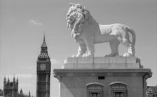 Coade lion, Westminster Bridge Road, Lambeth, London, 1966. Artist: Eric de Maré