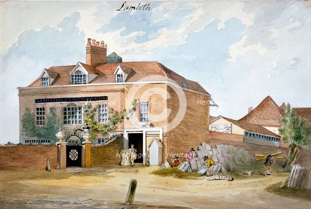 Coade stone factory, Narrow Wall, Lambeth, London, c1800. Artist: Anon