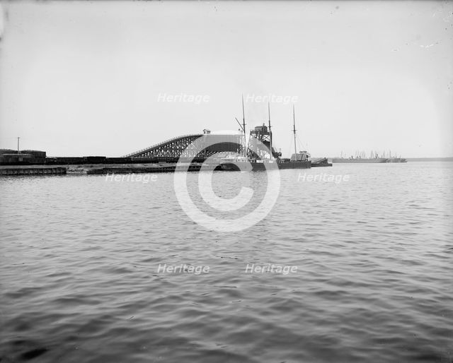 Coal trestle and car dumping plant, Erie, Pa., ca 1900. Creator: William H. Jackson.