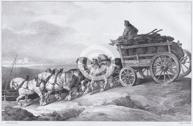 Coal Waggon [sic.] Drawn by Horses, 1822. Creator: Theodore Gericault.