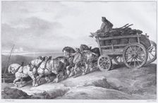 Coal Waggon [sic.] Drawn by Horses, 1822. Creator: Theodore Gericault