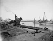 Coal dumping machine, Ashtabula, Ohio, ca 1900. Creator: Unknown