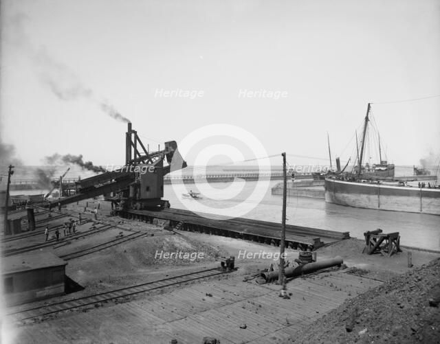 Coal dumping machine, Ashtabula, Ohio, ca 1900. Creator: Unknown.