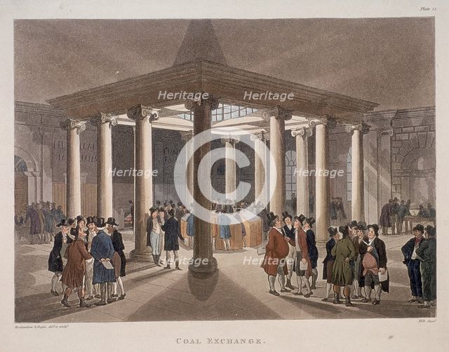 Coal Exchange, London, 1808. Artist: Augustus Charles Pugin