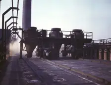 Coal feeders on tip of coke ovens...of the Great Lakes Steel Corporation, Detroit, Mich., 1942. Creator: Arthur S Siegel