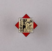 Coal Industry Social Welfare Organisation, badge (Synthetic, plastic), c1940s Creator: Unknown