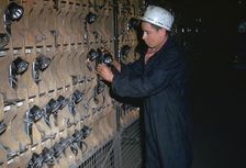 Coal miner collecting his lamp