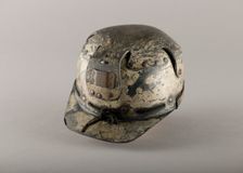 Coal miner's safety helmet used by miner, Ron Thomas, c1940s. Creator: Unknown