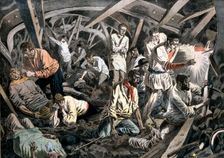Coal miners trapped underground by a roof fall, Courrieres Mines, Pas-de-Calais, France, 1906