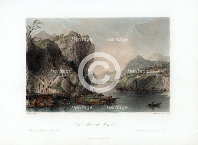 'Coal Mines at Ying-Tih', China, c1840.Artist: W A Le Petit