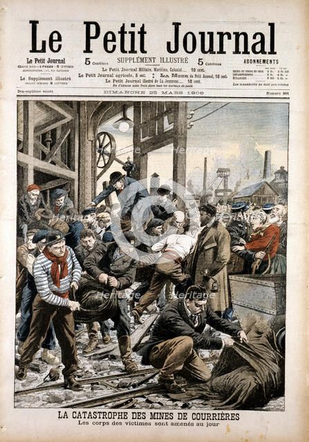 Coal mining accident, Courrieres Mines, Pas-de-Calais, France, 1906. Artist: Unknown