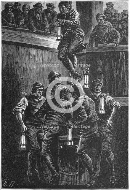 Coal mining accident, Seaham Colliery, County Durham, 1880 (c1895). Artist: Anon