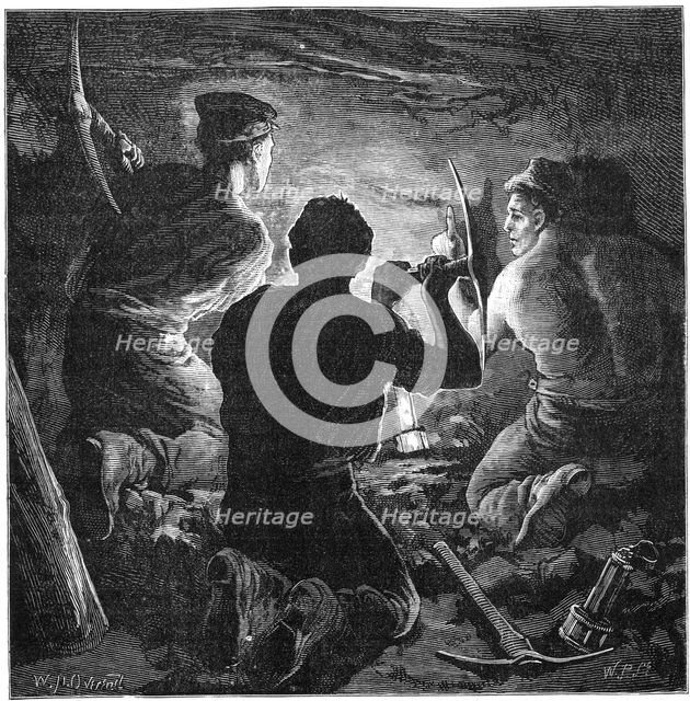 Coal mining accident, Tynewydd Colliery, South Wales, April 1877 (c1885). Creator: William Heysham Overend.