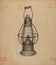 Coal Oil Lantern, c. 1939. Creator: Alfred Farrell