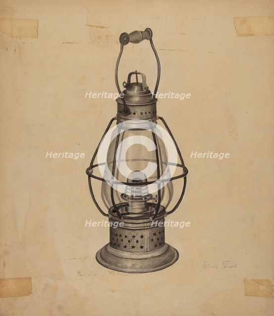 Coal Oil Lantern, c. 1939. Creator: Alfred Farrell.