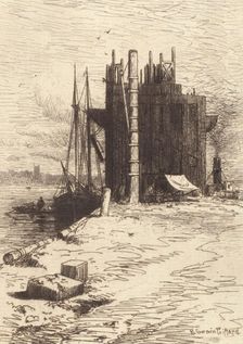 Coal Pockets at New Bedford, 1879. Creator: Robert Swain Gifford