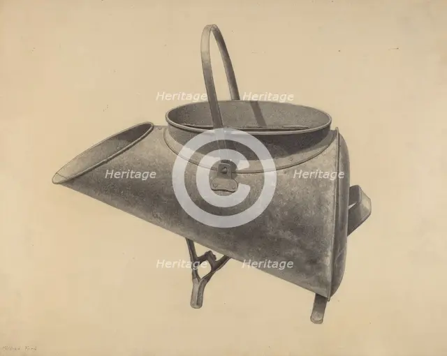 Coal Scuttle, c. 1938. Creator: Mildred Ford.