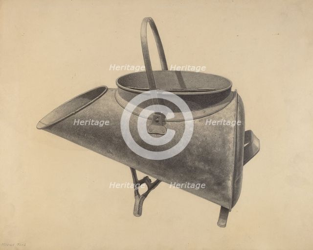 Coal Scuttle, c. 1938. Creator: Mildred Ford.