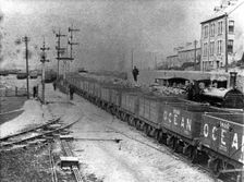 Coal sidings, Taff Vale Railway - Ocean coal wagons, c1900s. Creator: Unknown
