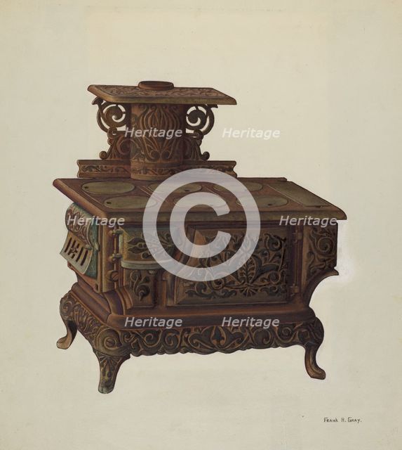 Coal Stove, c. 1940. Creator: Frank Gray.
