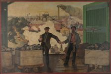Coalmining Poster for the Empire Marketing Board, 1934. Creator: Margaret Clarke