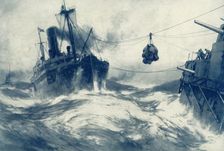 Coaling the Fleet During a Gale 1917. Creator: Unknown