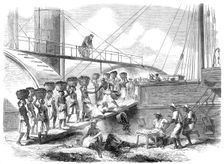 Coaling a Royal Mail steam-packet at Kingston, Jamaica, 1865. Creator: Unknown