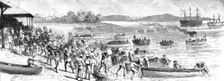 Coaling Stations in the East; HMS"Nelson" and the French man-o-war "Decres", 1890. Creator: Unknown