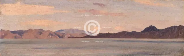 'Coast of Asia Minor seen from Rhodes', 1867. Creator: Frederic Leighton.