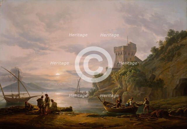 Coast near Castellammare. Copy after J.C. Dahl, probably 1825. Creator: Peter Bull.